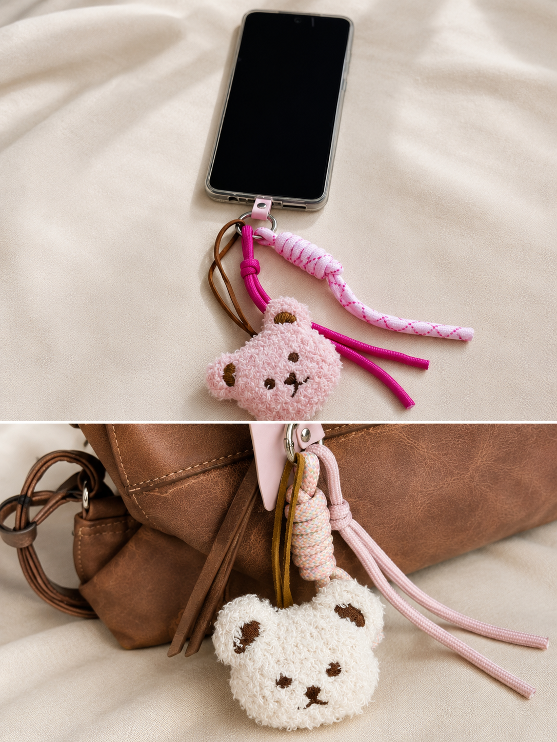 Teddy Handyanhänger | Süßer Bär Schlüsselanhänger | Bag Charm | Kawaii Phone Charm I Geschenkidee