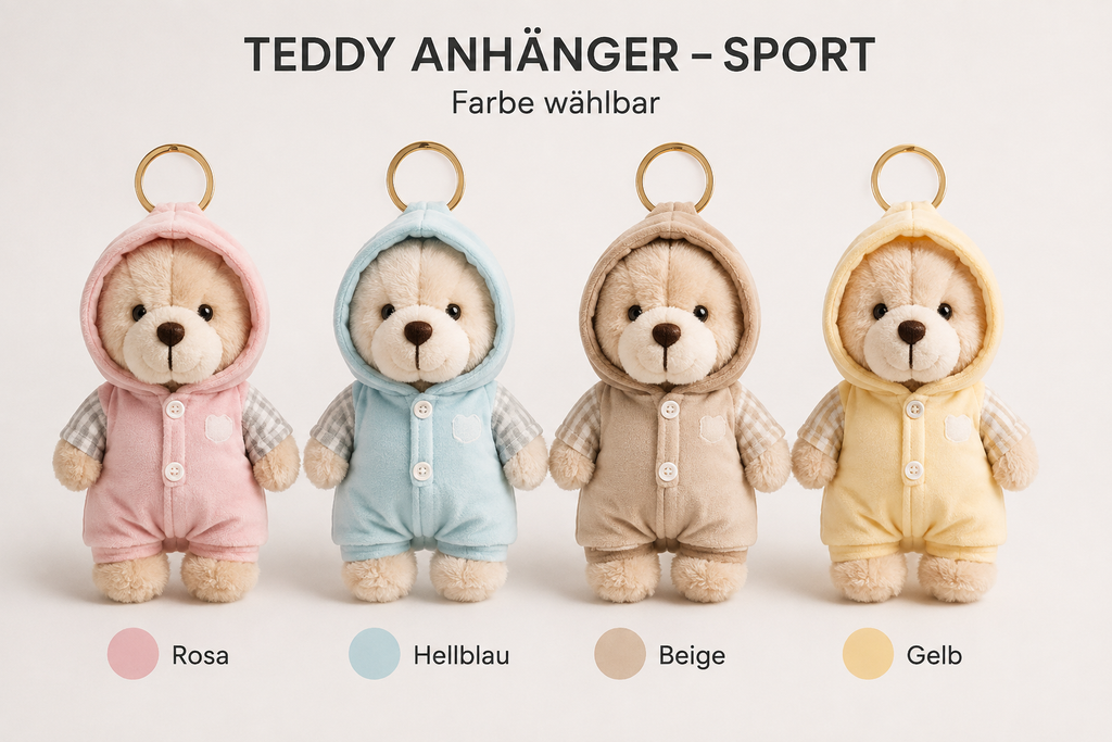Sport & Style Bundle – Fitnesshandtuch, Teddy-Anhänger, Scrunchie & Haarklammer