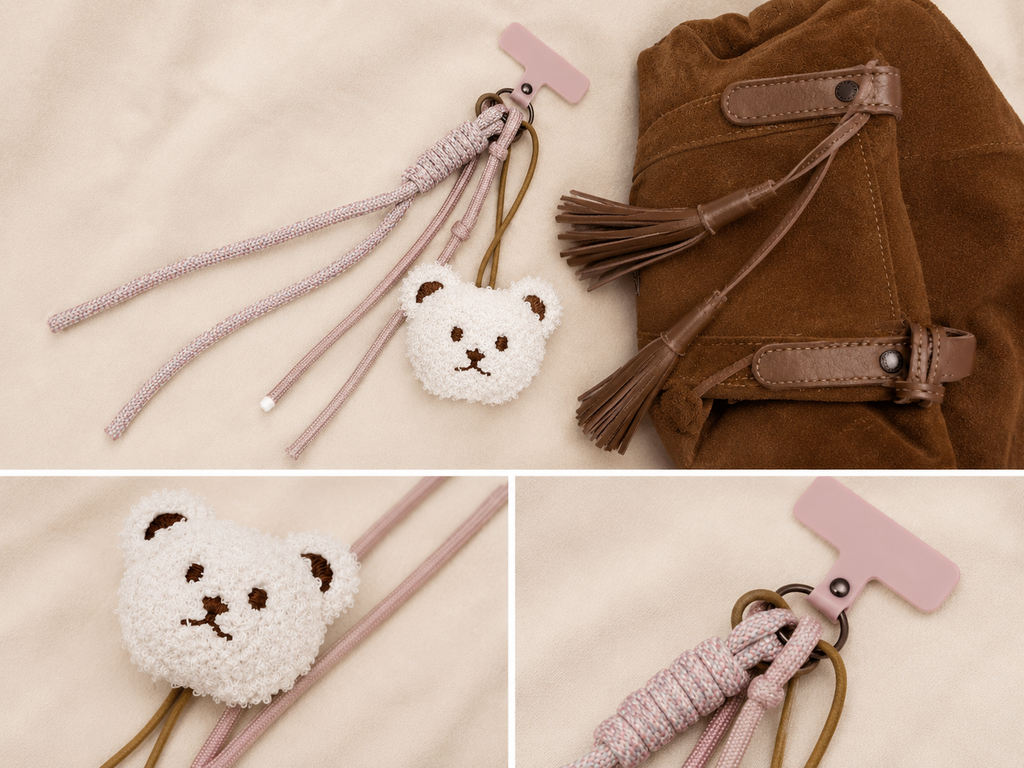 Teddy Handyanhänger | Süßer Bär Schlüsselanhänger | Bag Charm | Kawaii Phone Charm I Geschenkidee