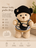 Kuschelteddy mit Mütze & Umhängetasche (30 cm) | Geschenk & Dekoration