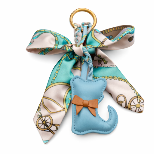 Katzen Schlüsselanhänger mit Schleife – Eleganter Taschenanhänger & Geschenkidee - Little Gift Box